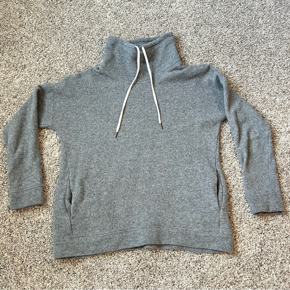 JCrew Gray High-Neck Pullover Sweatshirt
